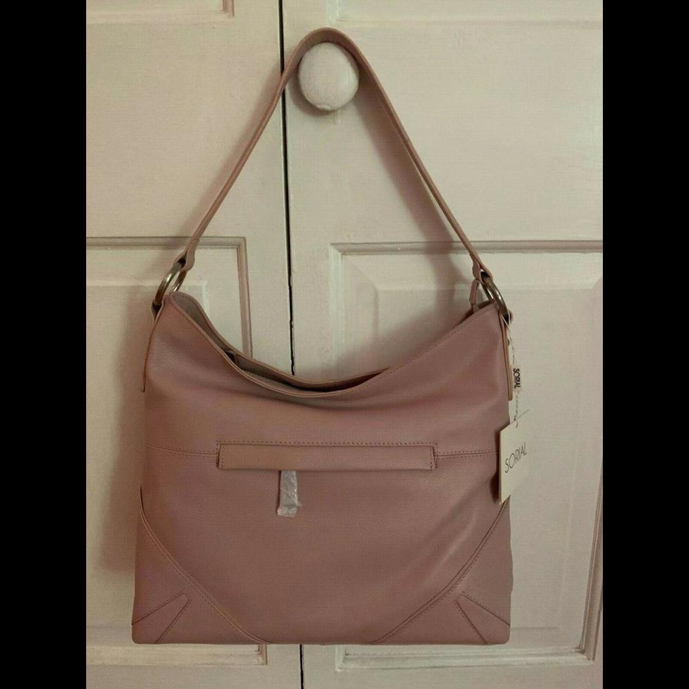 Sorial Leather Milano Hobo Handbag Blush/Warm Pink NWT